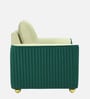 Elysia Waterproof Velvet 1 Seater Sofa In Cream And Emerald Green Colour