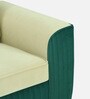 Elysia Waterproof Velvet 1 Seater Sofa In Cream And Emerald Green Colour