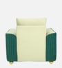 Elysia Waterproof Velvet 1 Seater Sofa In Cream And Emerald Green Colour