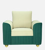 Elysia Waterproof Velvet 1 Seater Sofa In Cream And Emerald Green Colour