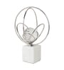 Elysian Silver Rings Crystal Ball Sculpture