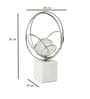 Elysian Silver Rings Crystal Ball Sculpture