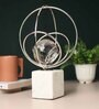 Elysian Silver Rings Crystal Ball Sculpture
