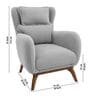 Elysian Teak Wood Chair With Suede Fabric In Grey Colour