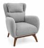Elysian Teak Wood Chair With Suede Fabric In Grey Colour