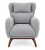 Elysian Teak Wood Chair With Suede Fabric In Grey Colour
