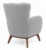 Elysian Teak Wood Chair With Suede Fabric In Grey Colour