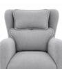 Elysian Teak Wood Chair With Suede Fabric In Grey Colour