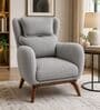 Elysian Teak Wood Chair With Suede Fabric In Grey Colour