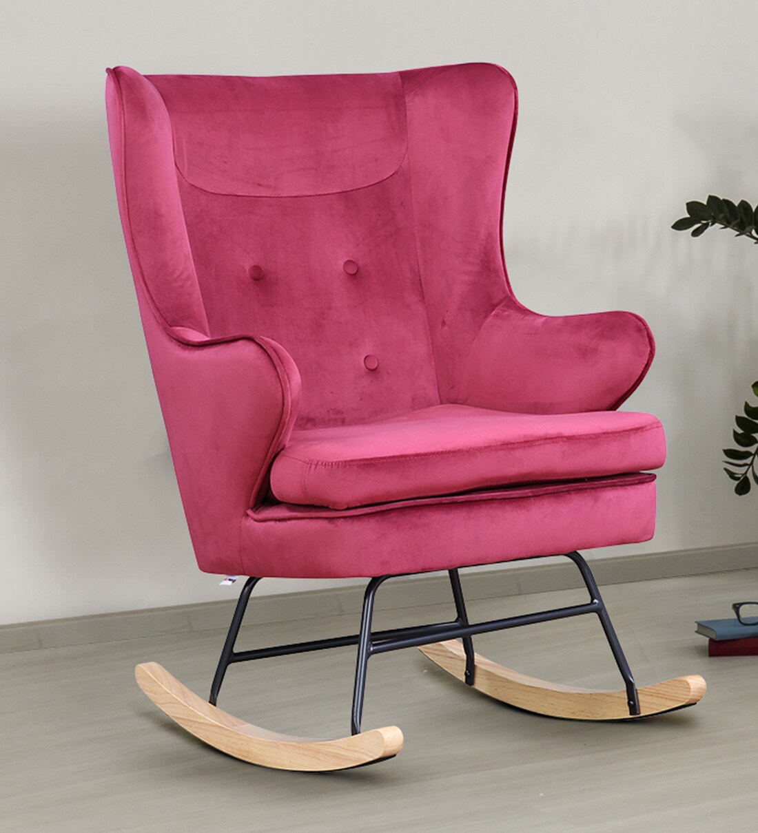 maroon rocking chair