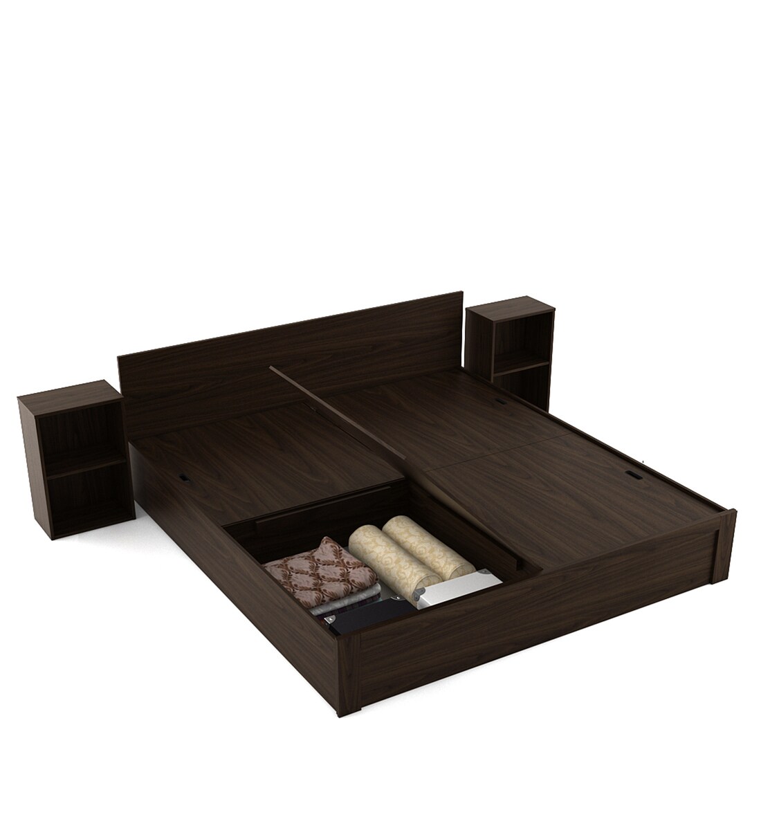 Buy Emika King Size Bed with Storage & Two Bedside Tables in Urban