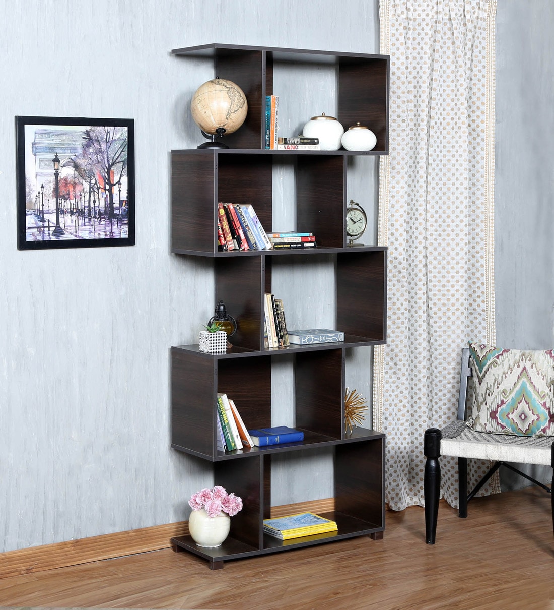 Buy Emiko Book Shelf in Tobacco Finish By Mintwud Online Modern Book