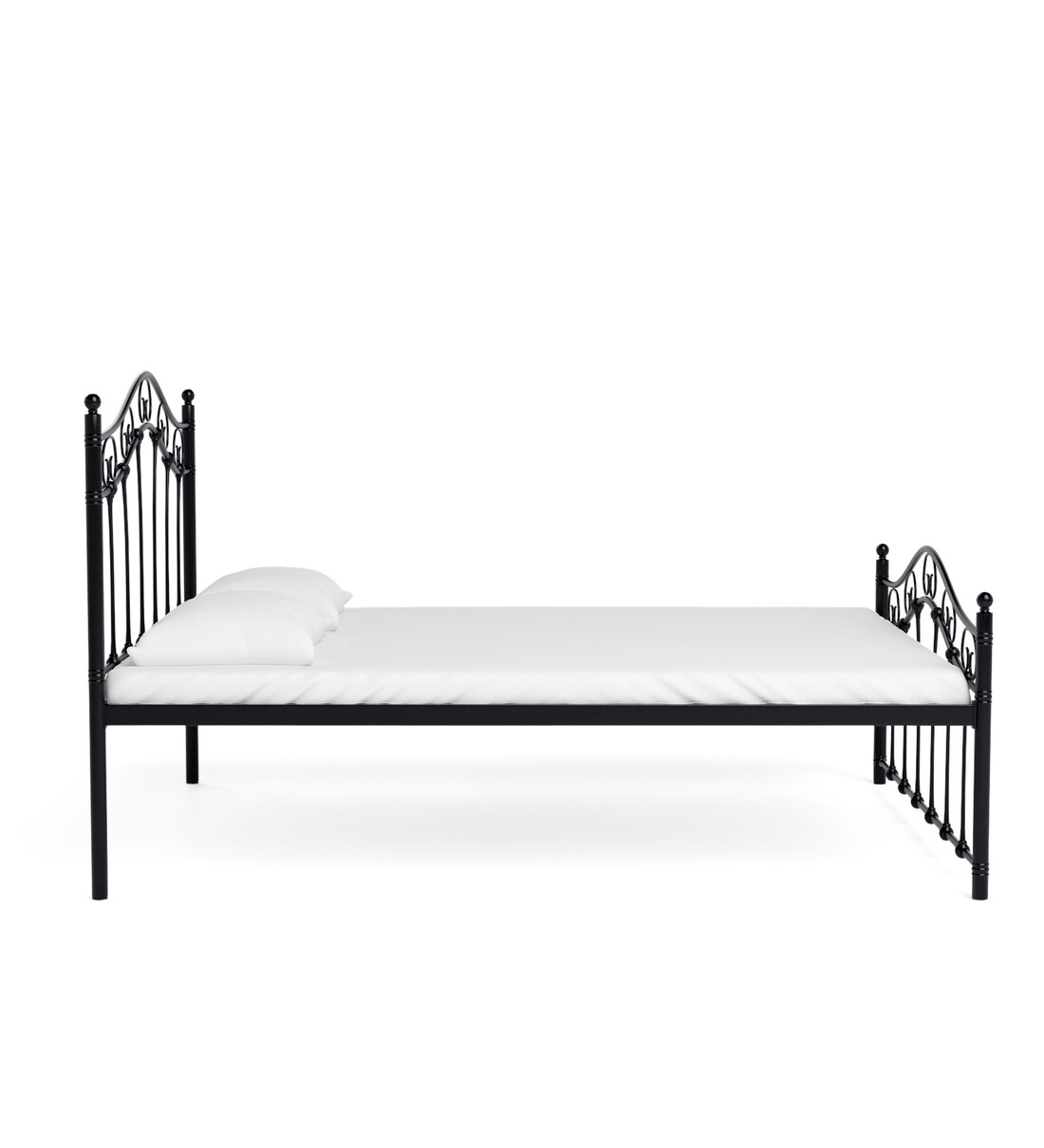 Buy Emma Metal Queen Size Bed in Black Finish by home Online