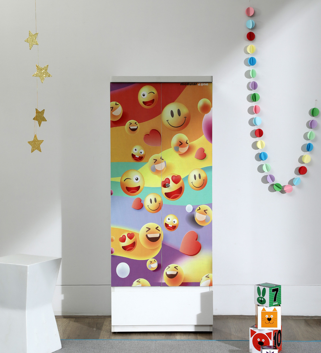 Buy Emoji Kids Wardrobe in Cool White Colour at 100% OFF by Modular ...