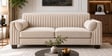 Emerson 3 seater Velvet Fabric Sofa In Beige Colour