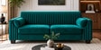 Emerson 3 seater Velvet Fabric Sofa In Green Colour