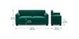 Emerson 3 seater Velvet Fabric Sofa In Green Colour