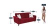 Emilia Fabric 3 Seater Sofa In Rust Red Colour