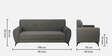 Emiliana Velvet 3 Seater Sofa in Grey Colour