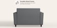 Emperor Synthetic Leather 2 Seater Sofa in Nimbus Grey Colour