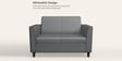 Emperor Synthetic Leather 2 Seater Sofa in Nimbus Grey Colour
