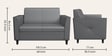 Emperor Synthetic Leather 2 Seater Sofa in Nimbus Grey Colour