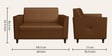 Emperor Synthetic Leather 2 Seater Sofa in Toffee Colour