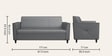 Emperor Synthetic Leather 3 Seater Sofa in Nimbus Grey Colour