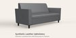 Emperor Synthetic Leather 3 Seater Sofa in Nimbus Grey Colour