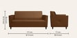 Emperor Synthetic Leather 3 Seater Sofa in Toffee Colour