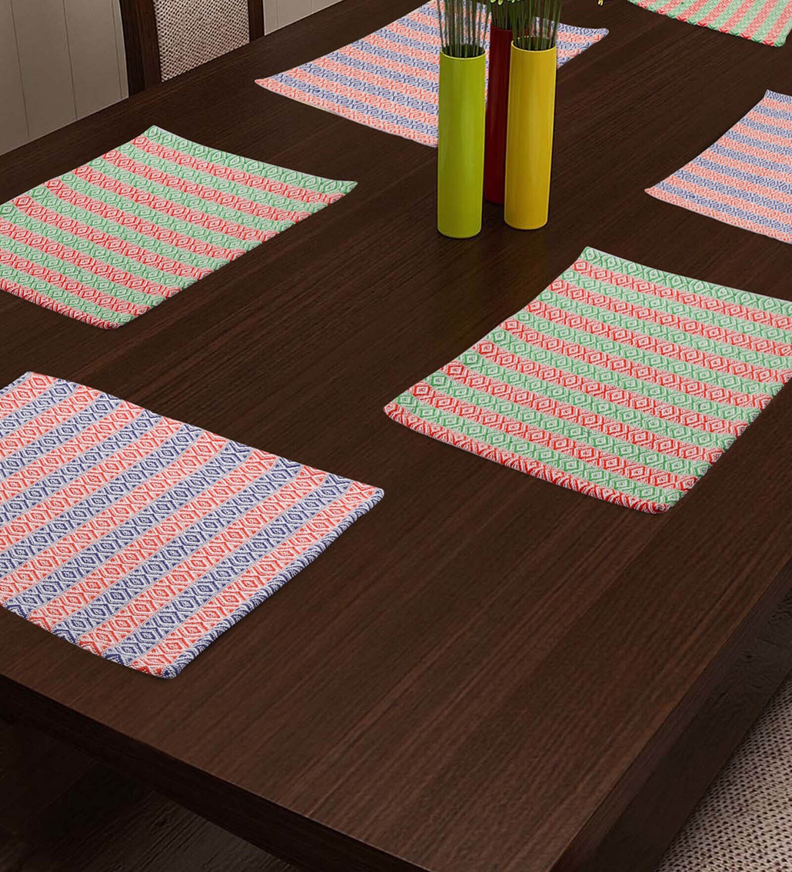 Buy Embellished Multicolor (19x13) Cotton Placemat (Set of 6) at 80