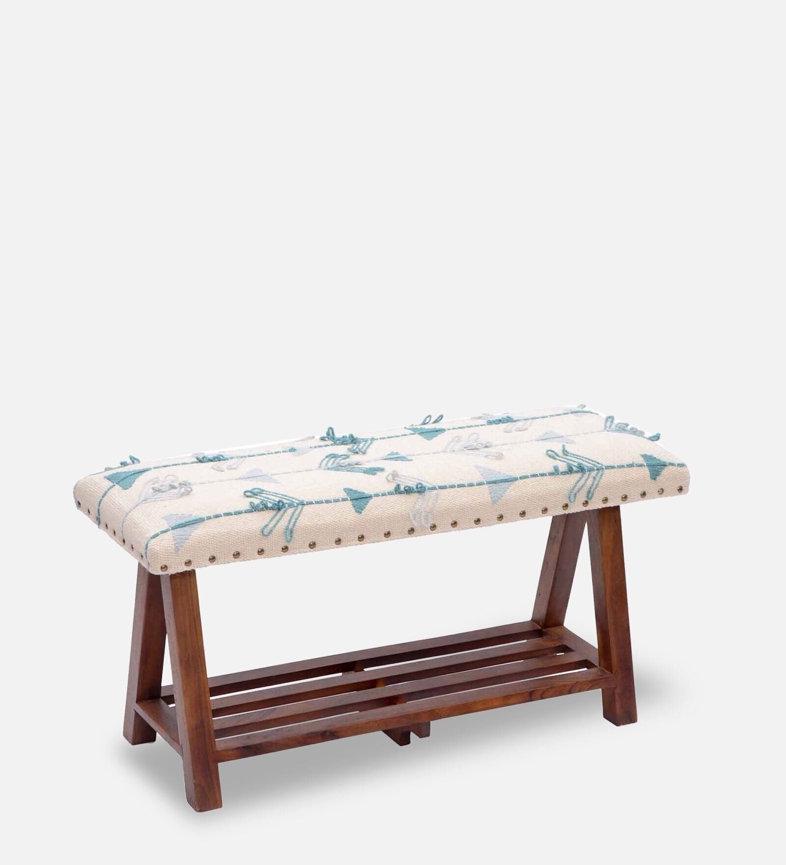 Buy Embroidered wooden bench in Multi Colour at 35 OFF by Natural