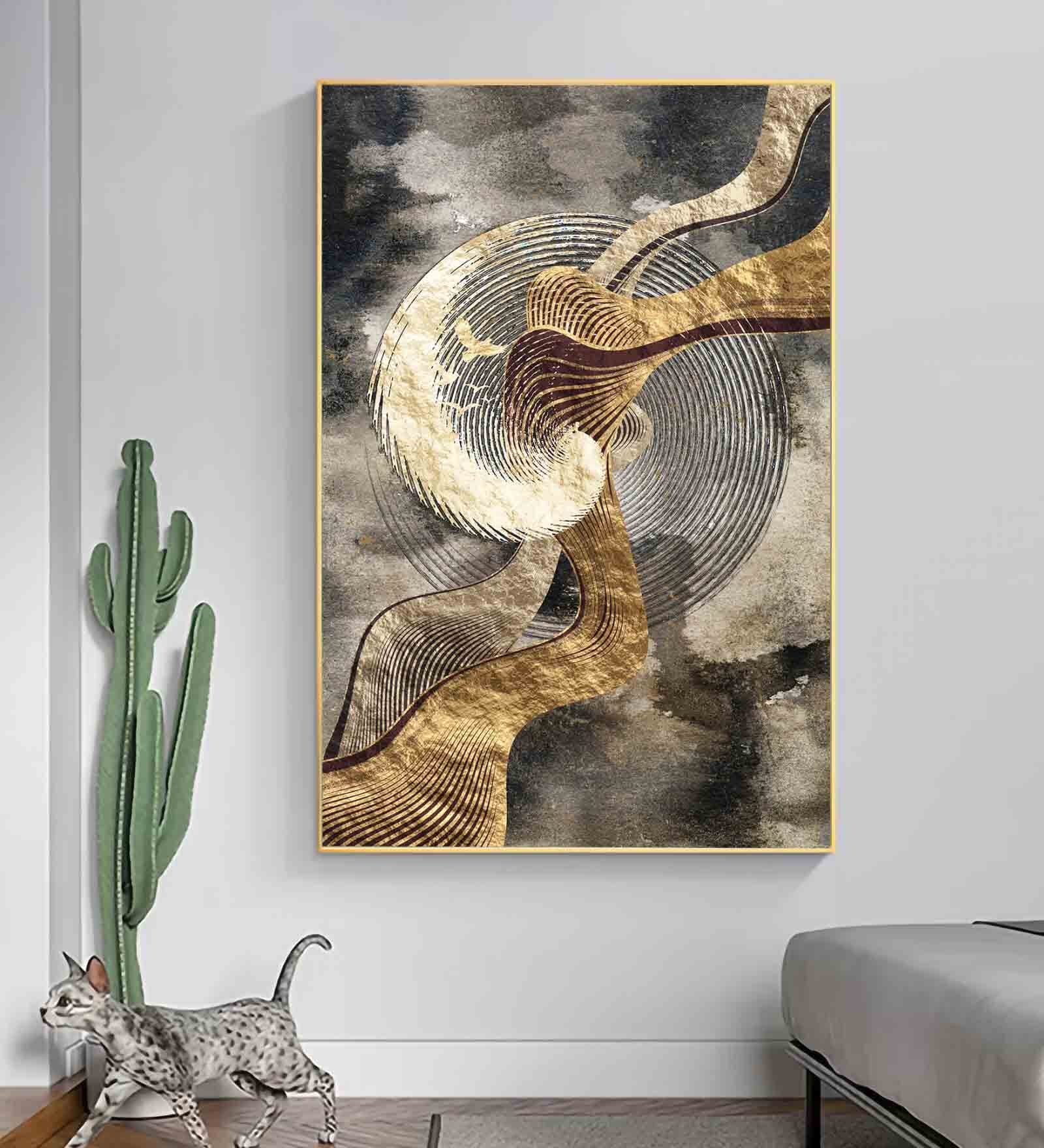 Emerald Multicolour Engineered Wood Framed Canvas Wall Painting