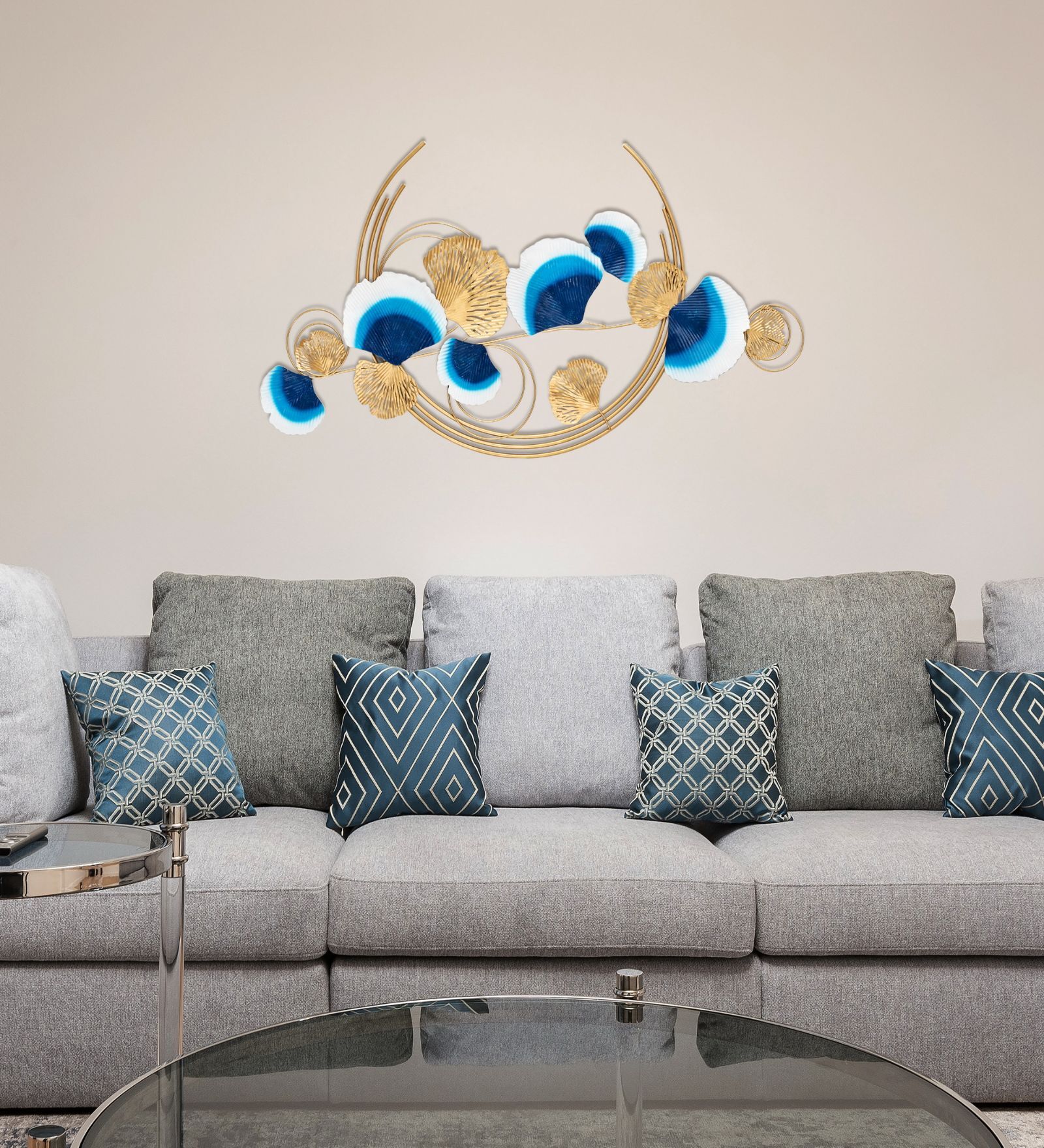 Emerson Blue & Gold Iron Wall Art