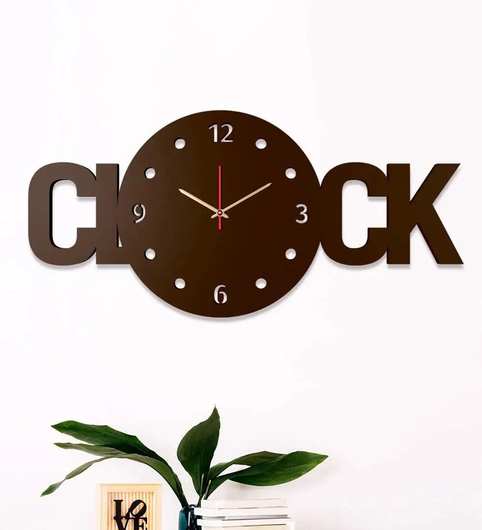 Emma Engineered Wood Brown Wall Clock