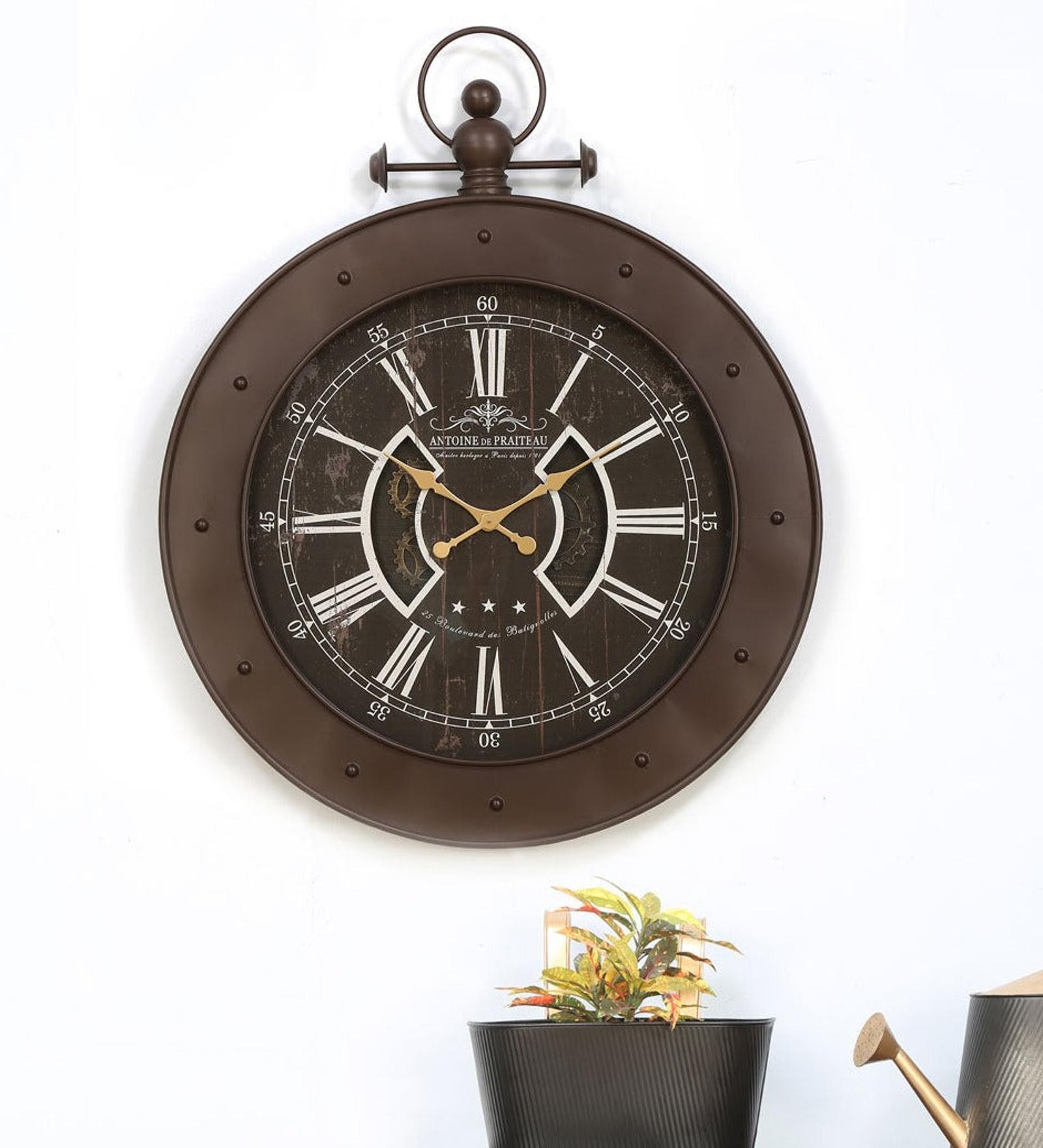 Emperor Brown Metal Wall Clock