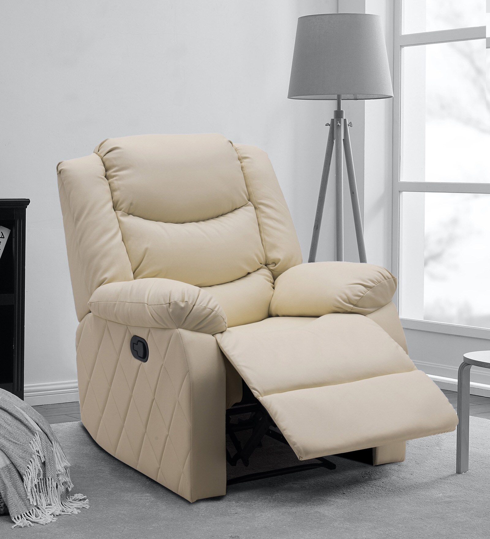 Buy Empire Manual Pushback Recliner in Beige Colour at 29 OFF by