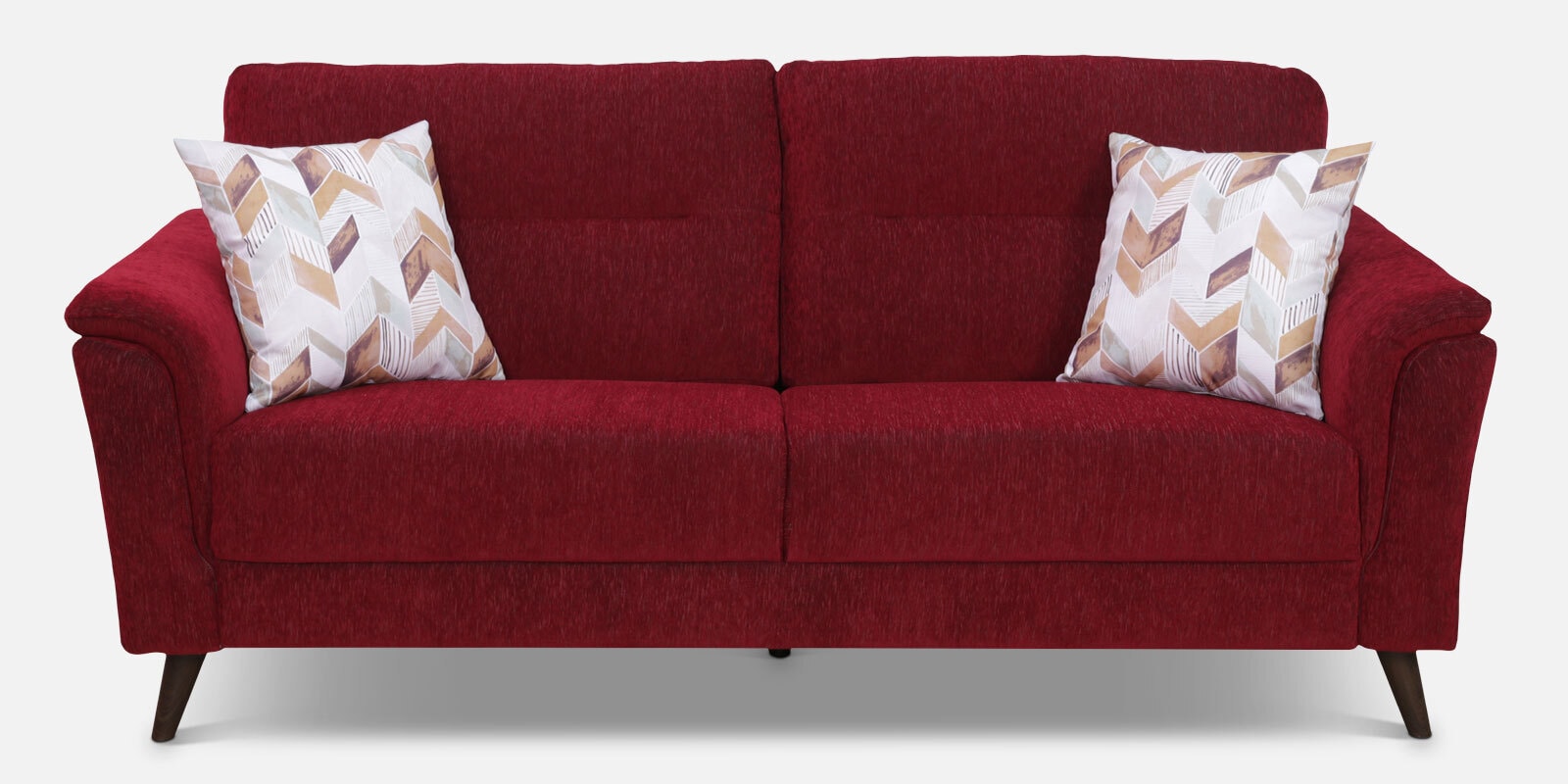 Emilia Fabric 3 Seater Sofa In Rust Red Colour