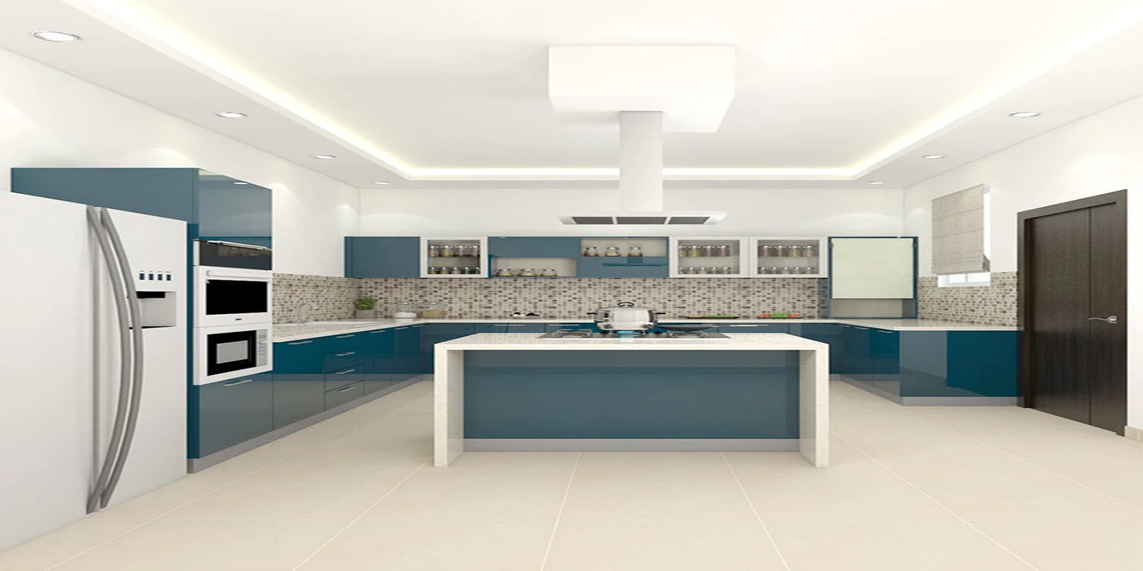 Emily Island Modular Kitchen Designed in BWR Ply