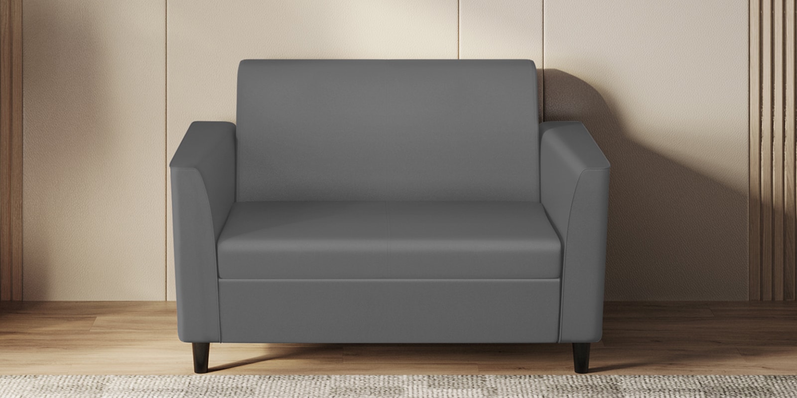 Emperor Synthetic Leather 2 Seater Sofa in Nimbus Grey Colour Emperor Synthetic Leather 2 Seater Sofa in Nimbus Grey Colour