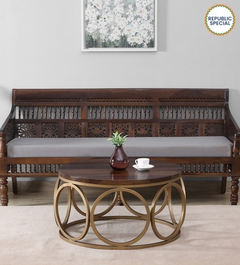 Emerant Metal Coffee Table In Matte Gold Finish