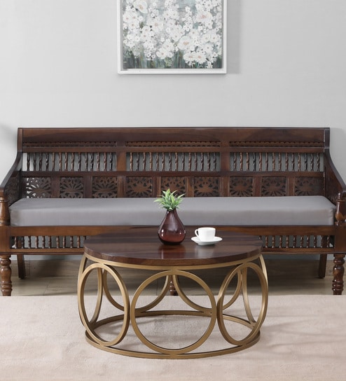 Emerant Metal Coffee Table In Matte Gold Finish