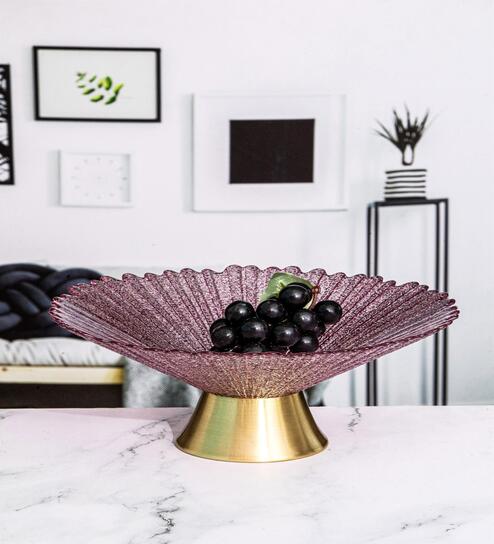 Emma Color Glass Bowl with Metal Base