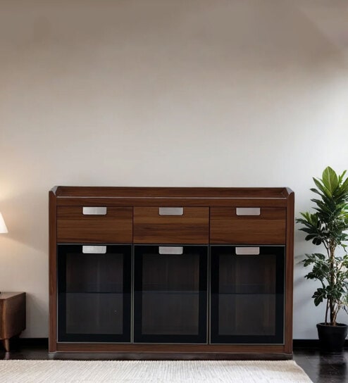 Empyrean Cabinet In Camel Brown & Black Finish