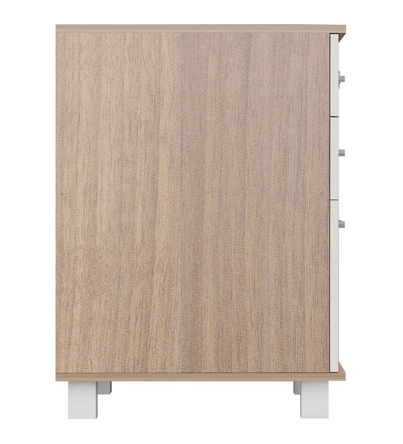 Buy Embassy 3 Drawer File In Lyon Teak & Frosty White Finish