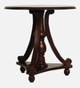 Emara Teak Wood End Table In Walnut Finish