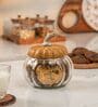 Ember Glass Jar Glass & Acacia Wood with Metal Knob