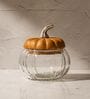 Ember Glass Jar Glass & Acacia Wood with Metal Knob