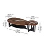 Ember Metal Nesting Coffee Table Set in Brown Finish (Set of 2)
