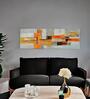 Embossed Geometric Mustard Wood Wall Paintings